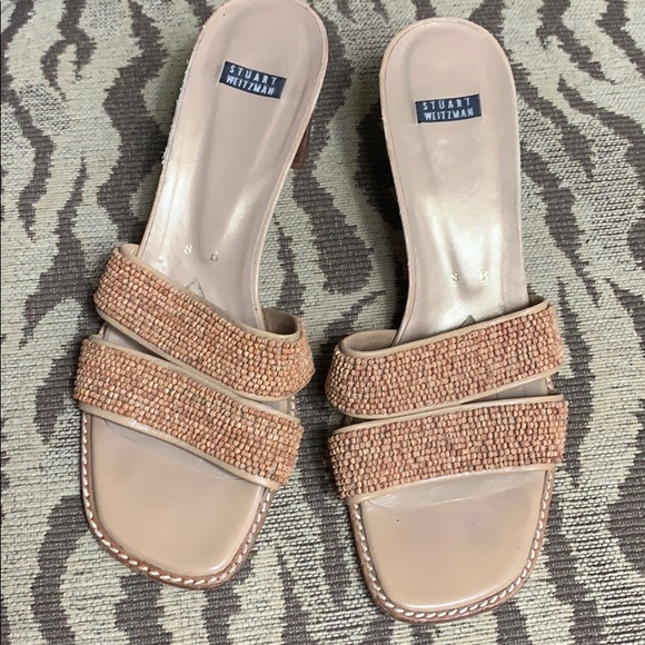 Stuart Weitzman Shoes - Stuart Weitzman Corky Beaded Slides